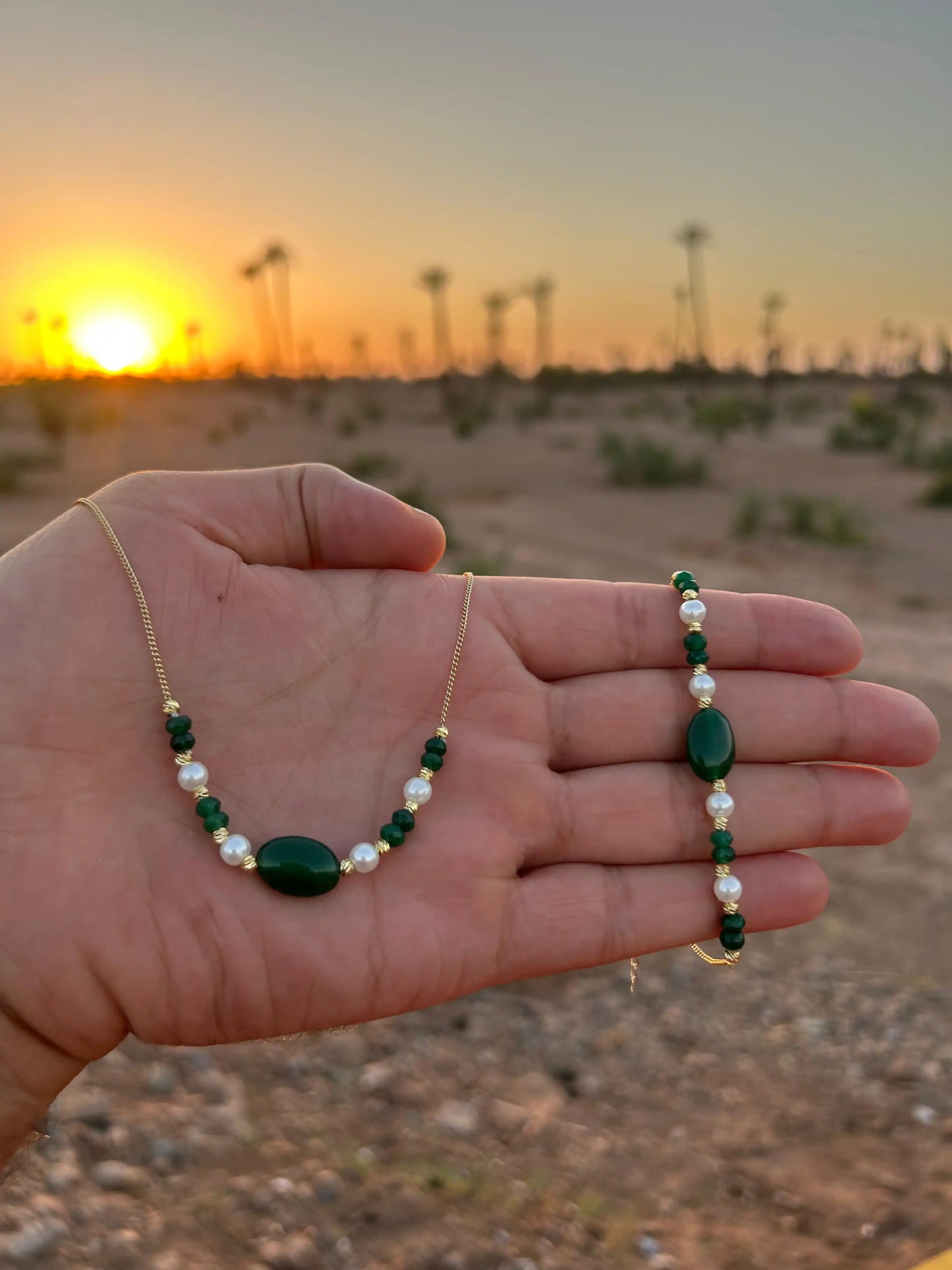 😍كولي جوهر حر وزمرد+ كوغدون هدية